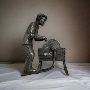 Vintage Daalderop Pewter Dutch Scissor Grinder Figurine MADE IN HOLLAND